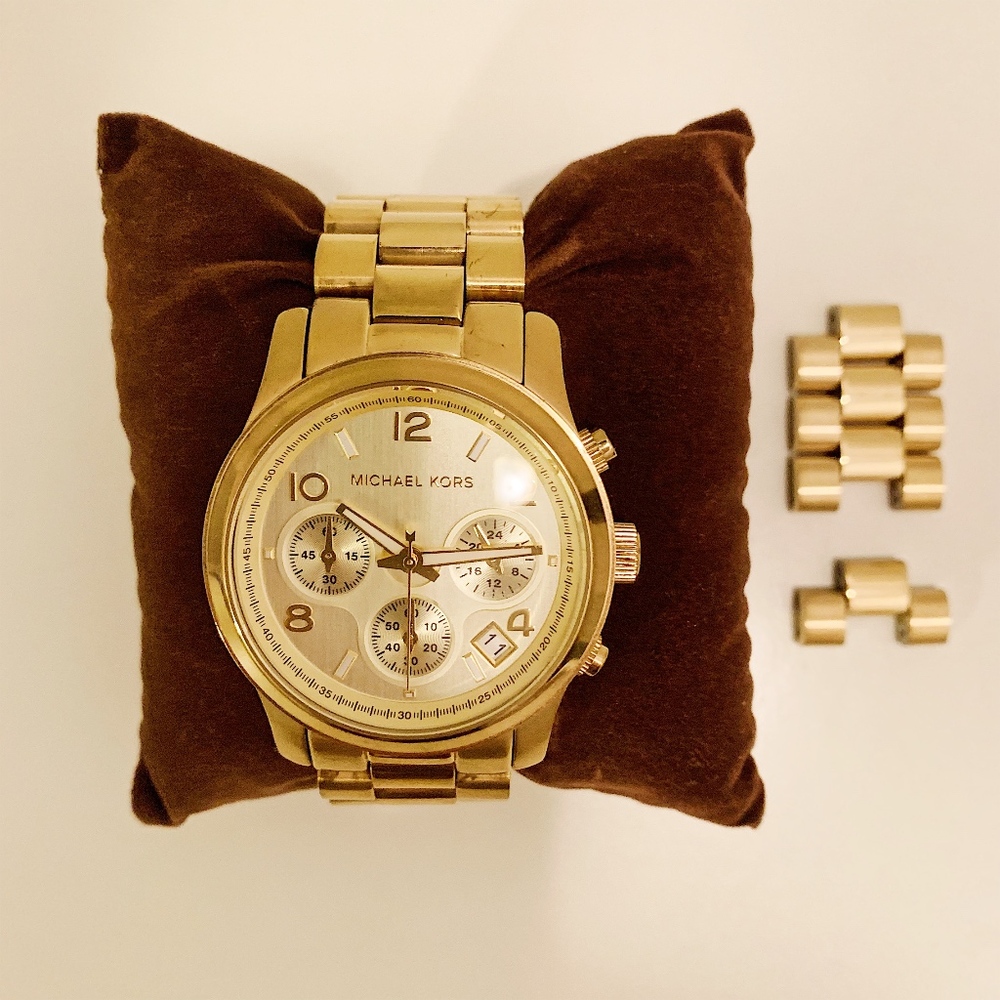 Michael Kors Runway Gold-Tone Chronograph …